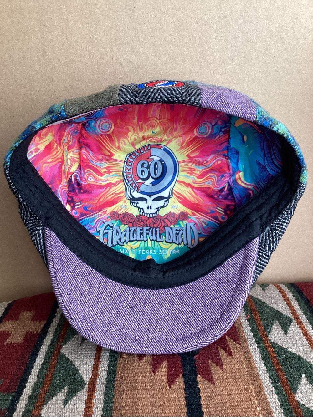 Boston Scally Cap Grateful Dead 60th Anniversary Multicolor Patchwork Size M/L